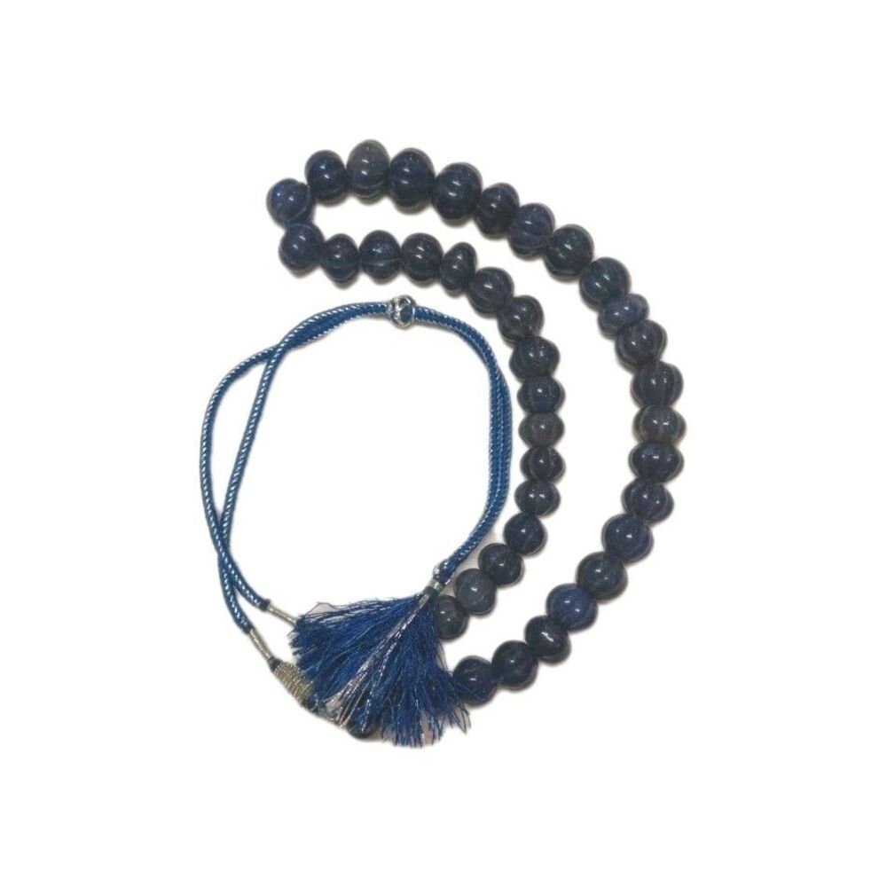 Hand carved Blue Melon Beads Praying Beads